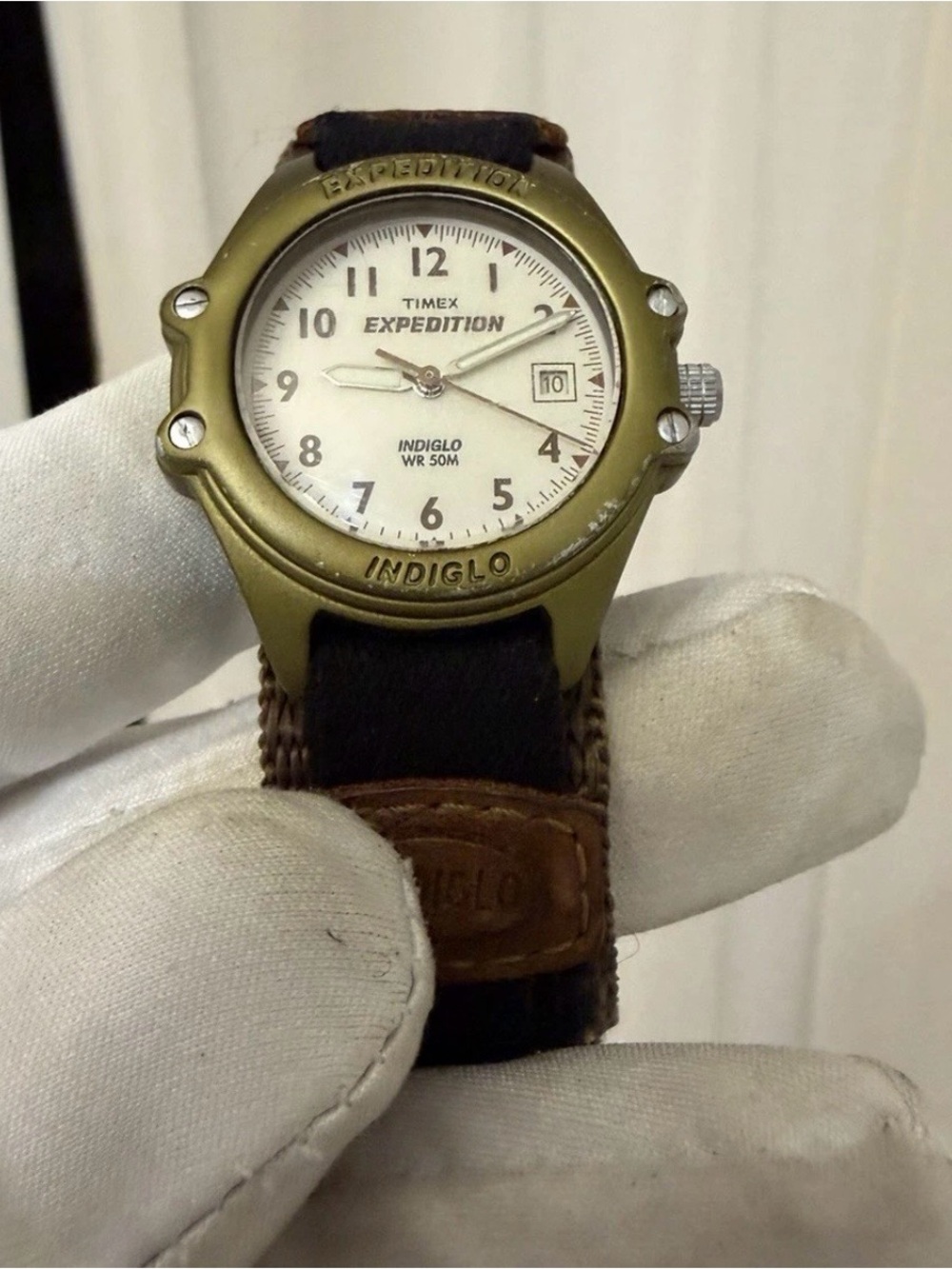 Vintage 1998 Timex Expedition Indiglo WR 50M Watch Olive Green 30mm H9 RUNS